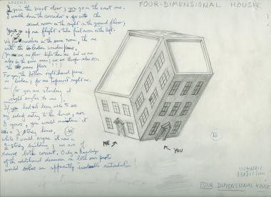 Drawing by Norman McLaren of a four-dimensional house.