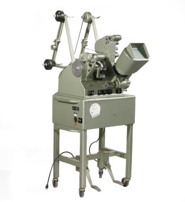 Moviola-brand editing machine used by Norman McLaren, in particular to coordinate sound and images.